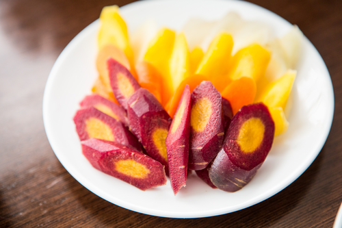 purple carrots sliced | the 52 new foods challenge | jennifer tyler lee