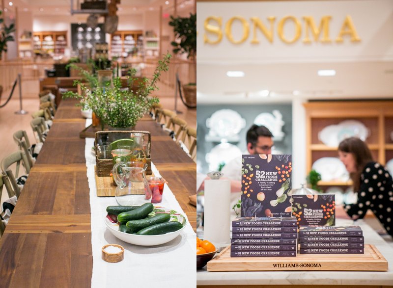williams sonoma launch party | 52 new foods challenge | jennifer tyler lee | table