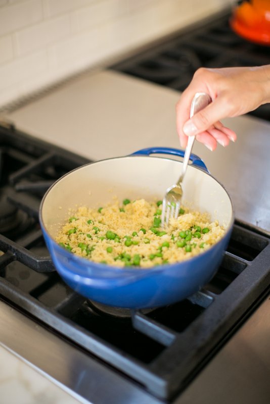 summer couscous recipe fluff with fork | jennifer tyler lee | 52 new foods challenge