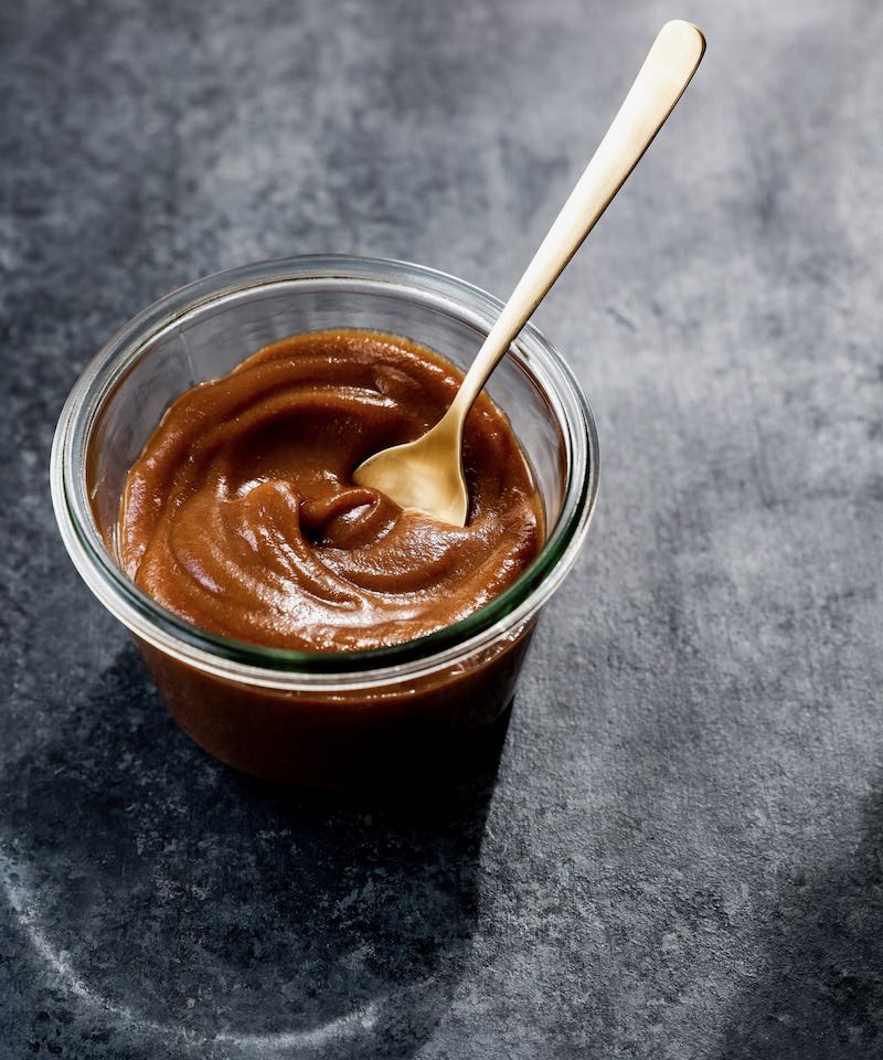 Salted Maple-Date Caramel Sauce | Jennifer Tyler Lee Salted Maple-Date Caramel Sauce | Jennifer Tyler Lee