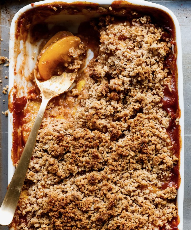 Summer Peach Crisp | Jennifer Tyler Lee | Half the Sugar All the Love Summer Peach Crisp | Jennifer Tyler Lee | Half the Sugar All the Love