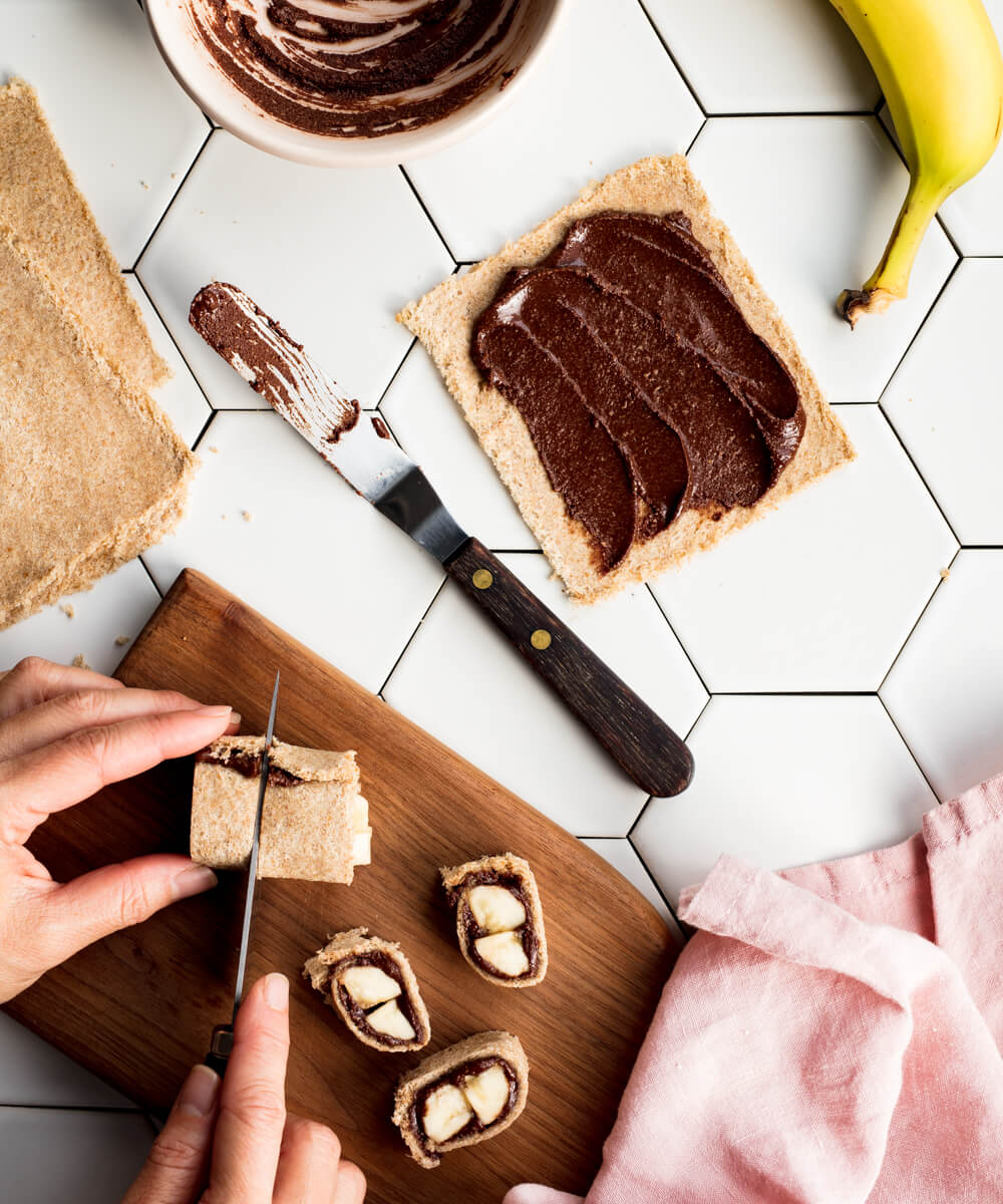 Newtella and Banana Roll Ups | Jennifer Tyler Lee Newtella and Banana Roll Ups | Jennifer Tyler Lee