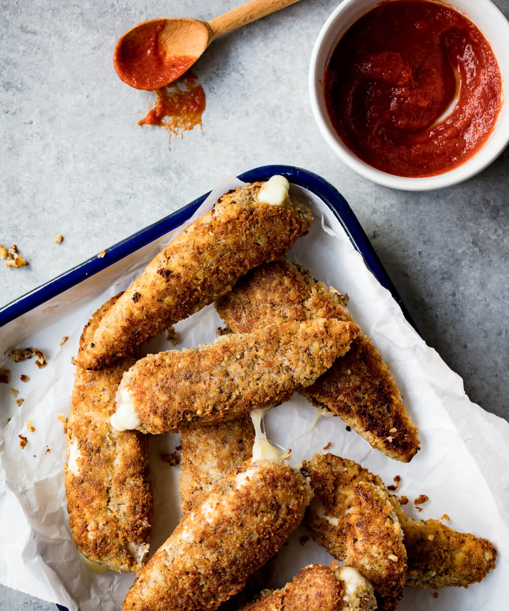 stuffed chicken parmesan strips | Jennifer Tyler Lee | Half the Sugar All the Love stuffed chicken parmesan strips | Jennifer Tyler Lee | Half the Sugar All the Love